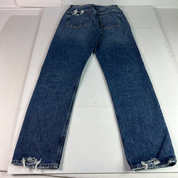 AGOLDE Jeans Women's 25x28* 90s Pinch High Rise Straight Ankle Blue Denim Tag 24 - Picture 10 of 16